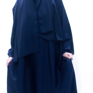 Aishah Navy Blue Everyday Abayah - Available in Sizes 52, 54, 56, 58 in Mombasa