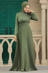 Silky Satin Green Abaya - Dubai & Turkey Inspired Muslim Dress