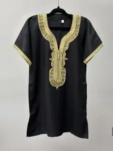 Black & Gold Boys Embroidery Designed Thobe
