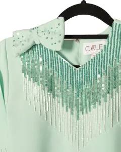 Tiffany Blue Ombre Muslim Girl Dress