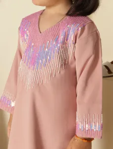 Pink Blush Ombre Muslim Girl Dress